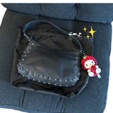 Chh Chrome Heart Leather Bag Rivet Cross