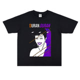 Rock Star T Shirt Duran Duran Band Printed T-shirt Cotton Short Sleeve Loose Heavy round Neck