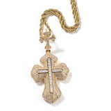 Jewelry ins Wind Cross Hip Hop Necklace Men's and Women's Copper with Zircon Egypt Pieces Crosses St. Valentine's Spectrum