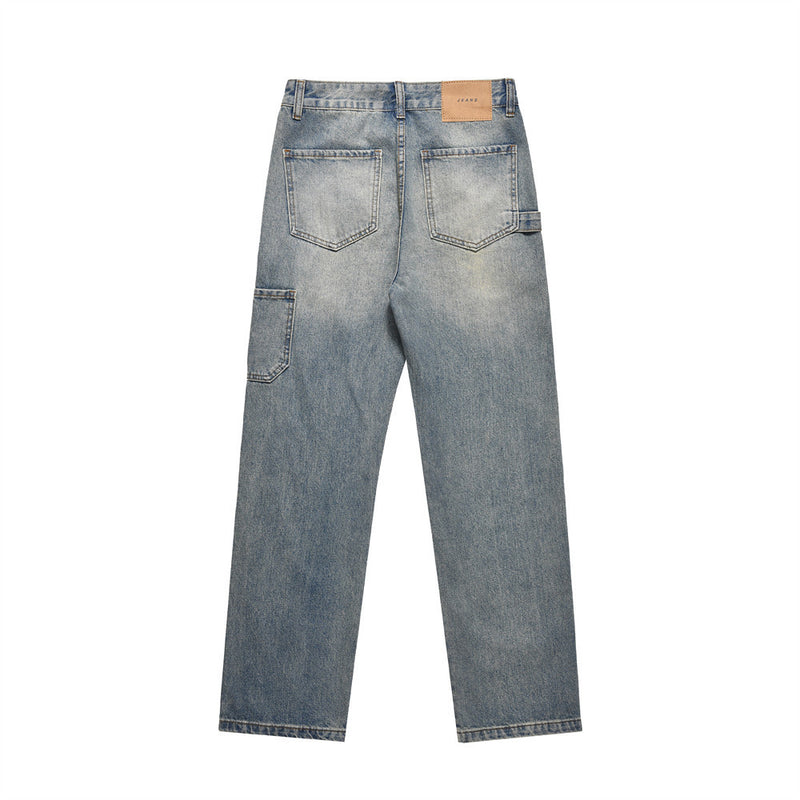 Men Jeans Old Hip Hop Line Stitching