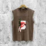 Purple Brand Distressed Tank T Shirts Distressed Sleeveless T-shirt Vest