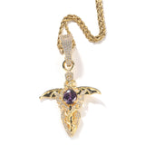 Jewelry Devil's Sword Wings Cross Pendant Copper Zircon Armament St. Valentine's Royalty