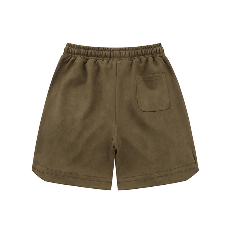 Men Shorts Suede Casual Loose Sports