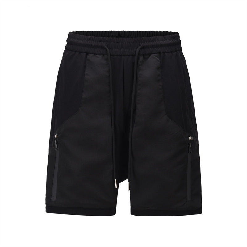 Men Shorts Zipper Decorations Casual Boys Summer Loose Stitching