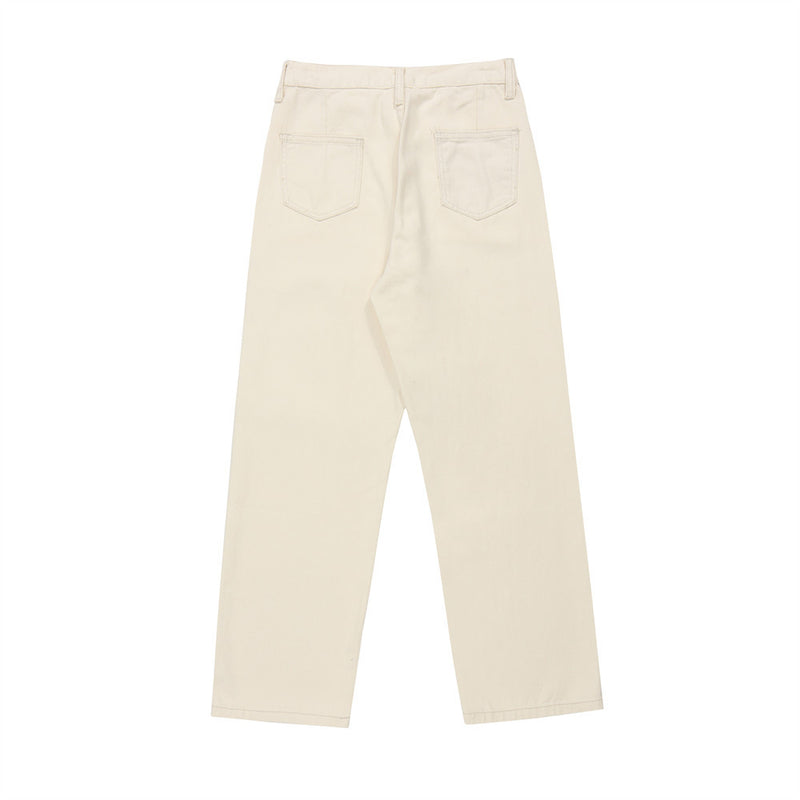 Men Jeans Simple Solid Color Loose