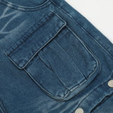 Men Jeans Detachable Trousers Workwear with Pocket Stitching Buttons