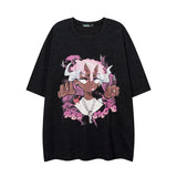 Men T-Shirt Cartoon Graffiti Vibe Idle Style All-Match