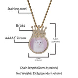 Jewelry INS Wind Crown Pendant Hip Hop Necklace with Diamonds St. Valentine's Royalty Spectrum