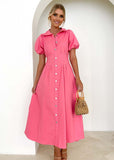 Women Dress Summer Temperament Waist-Controlled Dress