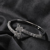 Bracelet Double Butterfly Bracelet Hip Hop Copper Set Zircon Opening St. Valentine's Spectrum