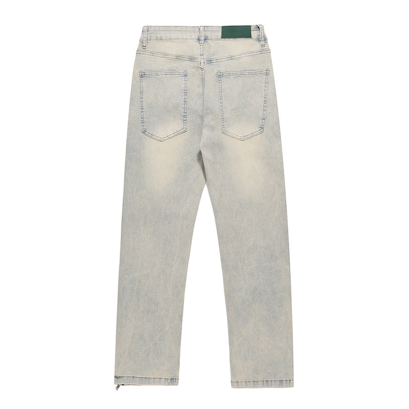 Men Jeans Do the Old Cowboy Flow Loose Casual Zipper Slit