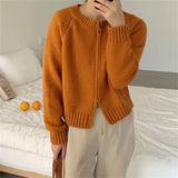 Women Knitted Cardigan Little knit zipper