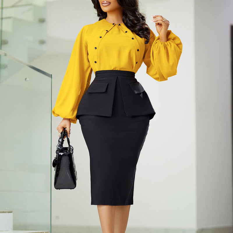 Women Jumpsuit Fall Winter Fashion Hip Skirt