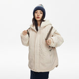 Unisex Coat Stitching Lamb Wool Warm and Loose Cotton-Padded Coat