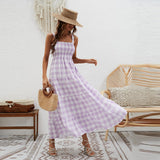 Women Dress Fashion Striped Spaghetti Straps Dress