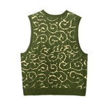 Kapital T Shirt Pingtian Hehong Vintage Sweater Outer Knitted Vest Tang Pattern Sleeveless