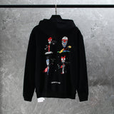 CHH Chrome Heart Hoodie Crowe Cartoon Graffiti Skull Terry Zip Hooded Sweater Loose