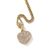 Jewelry copper zircon ins love pendant hiphop necklace St. Valentine's rapper