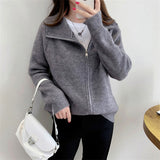 Women Knitted Cardigan Vintage Loose Sweater