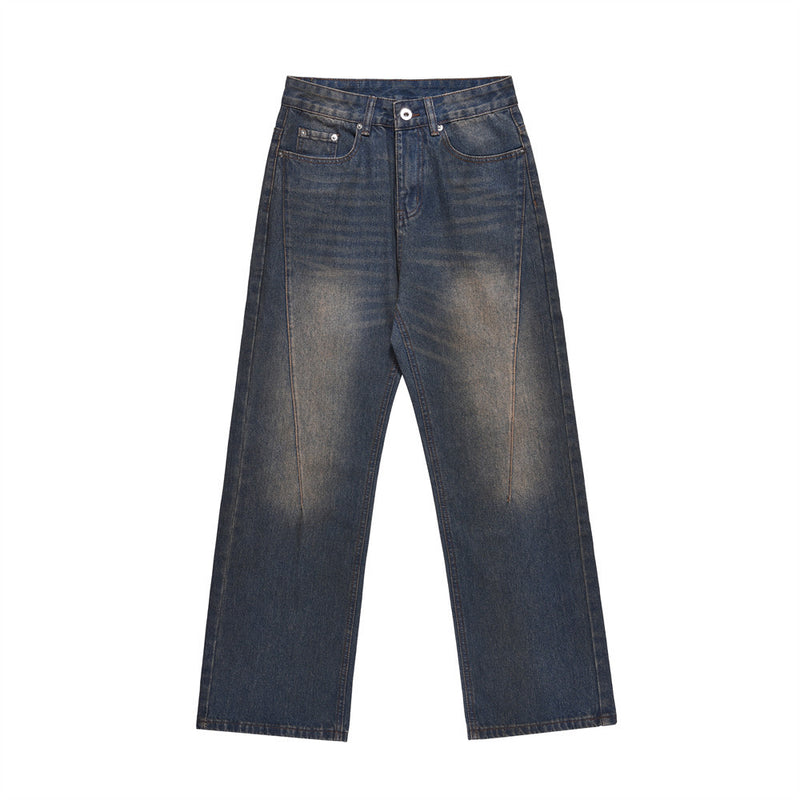 Men Jeans Old Fashion Stitching Personality