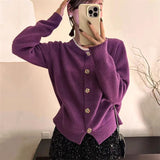 Women Knitted Diamond Cropped Sweater Coat