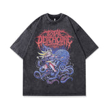 Men T-Shirt Cartoon Cartoon Characters Distressed