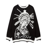 Women Sweater Ripped Knitted Sweater Idle Style