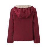 Women Cotton Coat Fleece Hooded Jacket Warm Leisure Fashion