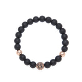 Bracelet Tiger's Eye Volcanic Stone Agate Microencrusted Zircon Hip Hop Royalty