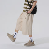 Unisex Shorts Retro Cropped Pants Loose Casual