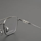CHH Chrome Hearts Glasses Pure Titanium Ultra Light Wide Large Face Double Beam Myopia Glasses Frame
