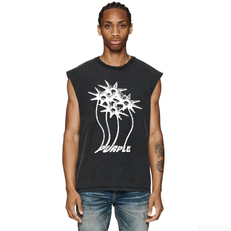 Purple Brand Distressed Tank T Shirts Distressed Sleeveless T-shirt Vest