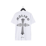 CHH Chrome Heart T Shirts Croix Cross Leather Printed Short Sleeve T-Shirt