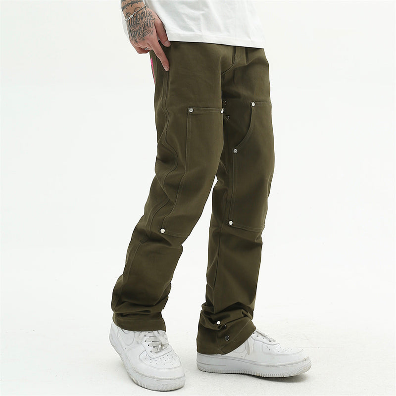 Men Jeans Embroidery Rivet Decorative Personality