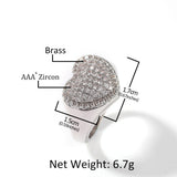 Rings Copper Set 5A Zircon Couple Ring Love Ring Spectrum St. Valentine's