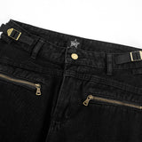 Men Jeans Personalized Design Stitching Zipper Pocket Loose