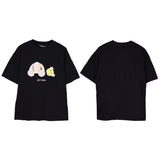 Palm Angle T Shirts Smiley Face Broken Teddy Bear Printed Loose Couple