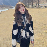 Women Knitted Cardigan Vintage Knitted Short Sweater