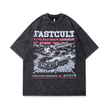 Men T-Shirt Retro Cartoon Character Distressed