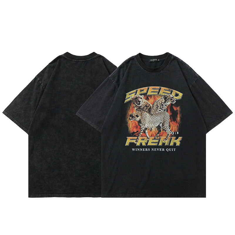 Men T-shirt Retro Figure Printing