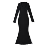 Women Dresses Slim-Fit Long Sleeve Dress