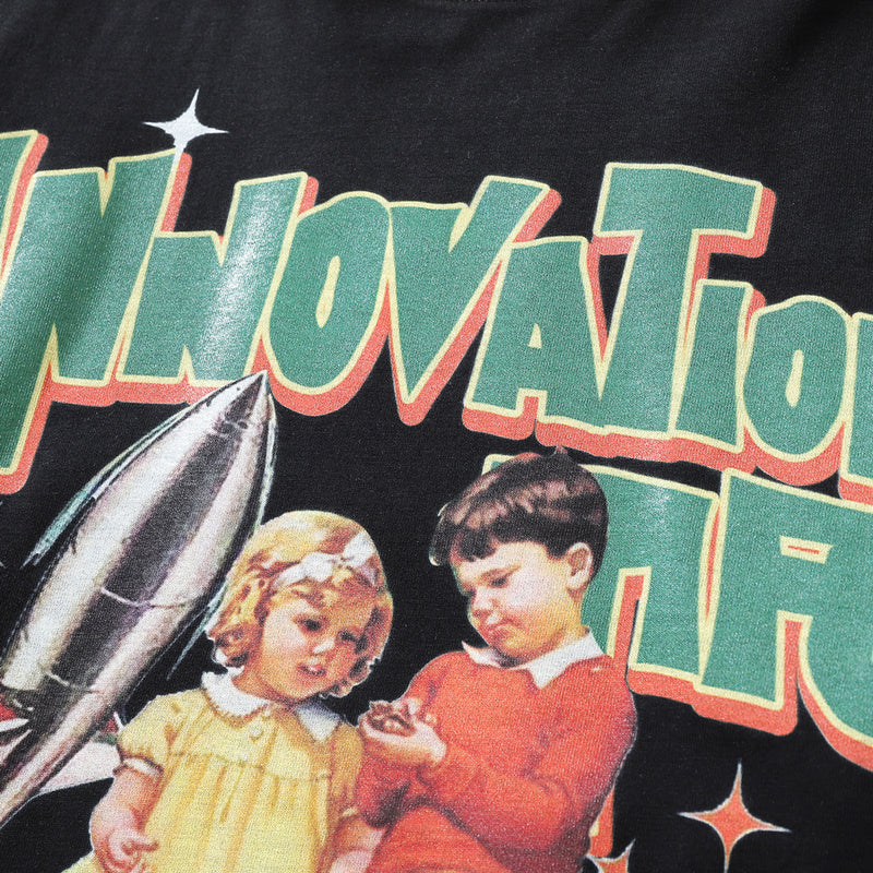 Men Long Sleeve T-Shirt Naive Children Print Loose Casual
