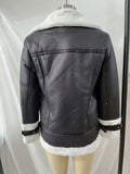 Women Cotton Coat Fleece Leather Jacket Warm Leisure