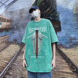 Men T Shirt Vintage Distressed Heavy Loose
