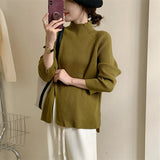 Women Pullover Sweater Button Knit Warm Shirt
