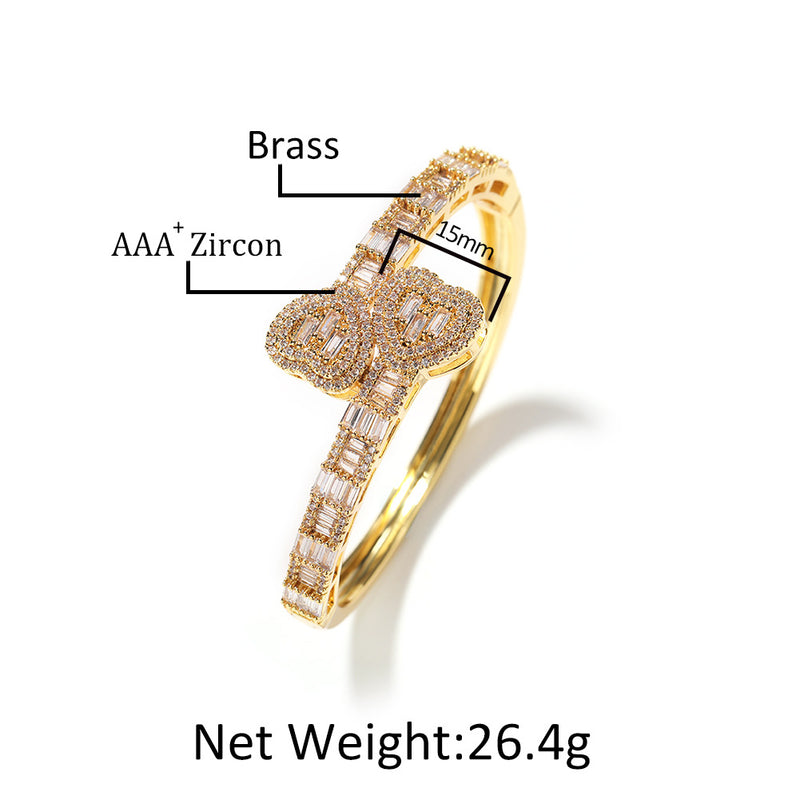 Bracelet Hip Hop Love Bracelet Bracelet Hiphop Copper Zirconium St. Valentine's Angel Pieces