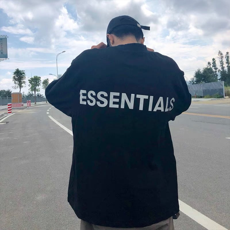 Fog Fear of God Essentials T Shirt Long Sleeve Reflective Printed Loose Base T-shirt