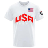 USA Basketballer Printed Street Casual T-Shirts Men Loose Ov