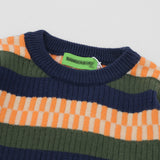 Men Sweater Striped Crew Neck Sweater Men