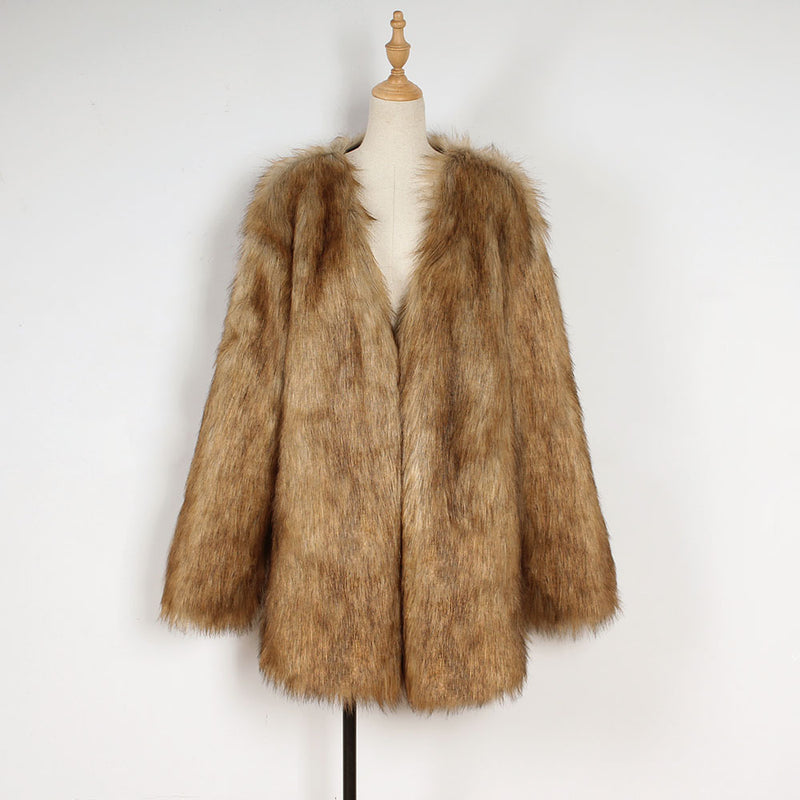 Women Fur Jacket T0825 Fashion Faux Fur Coat